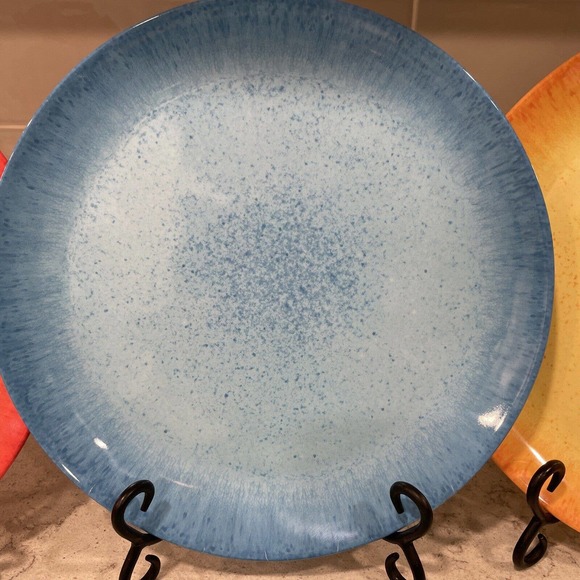 SET 4 BRIGHT MULTI Color 11” Dinner Plates Melamine Panama Jack Fiesta O - Picture 6 of 10